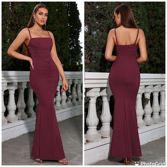 NWT Elegant Sexy Mermaid Trumpet  Body Con Long Gown - Picture 1 of 10